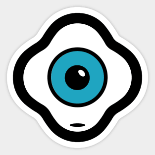 Blue egg-shaped alien Sticker